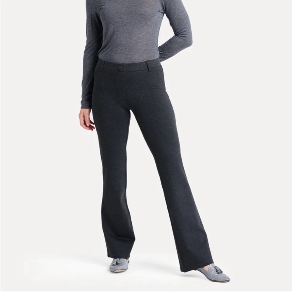Betabrand Dress Pant Yoga Pant Boot Cut Charcoal Size Medium